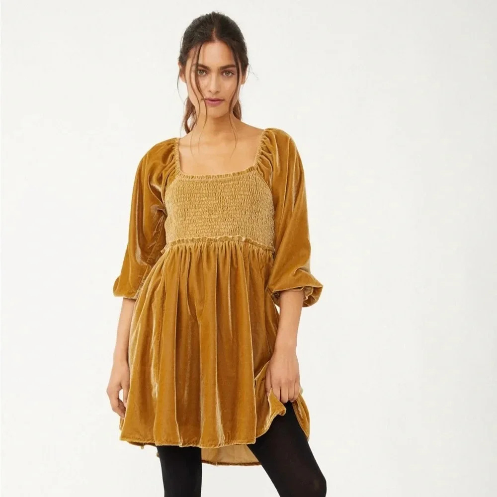 Free People Daphne Velvet Dress - size S